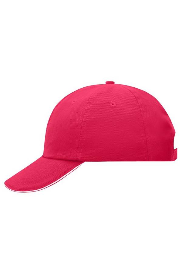 6 Panel Raver Sandwich Cap Klassisches Allround-Cap mit kontrastfarbigem Sandwich pink, Gr. one size