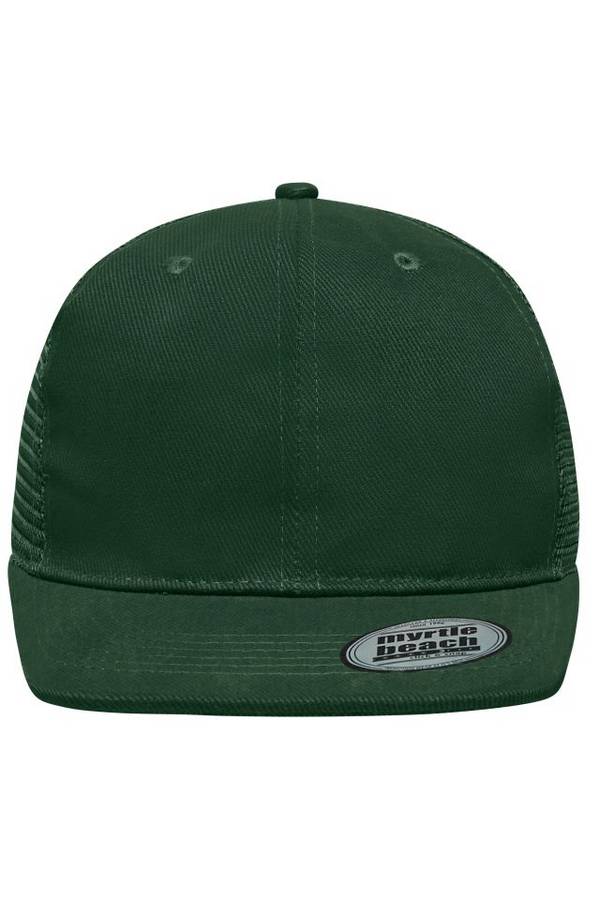 6 Panel Flat Peak Cap 6 Panel Mesh Cap mit flachem Schild grün, Gr. one size
