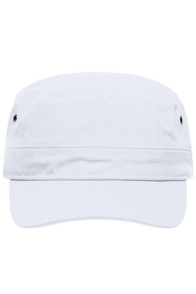 Military Cap Trendiges Cap im Military-Stil aus robustem Baumwollcanvas weiß, Gr. one size-0