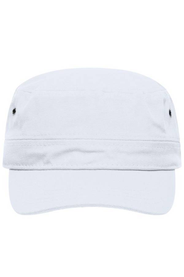 Military Cap Trendiges Cap im Military-Stil aus robustem Baumwollcanvas weiß, Gr. one size