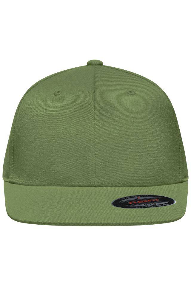 Flexfit® Flat Peak Cap 6 Panel Cap ohne Verschluss braun/grün/oliv, Gr. S/M-0