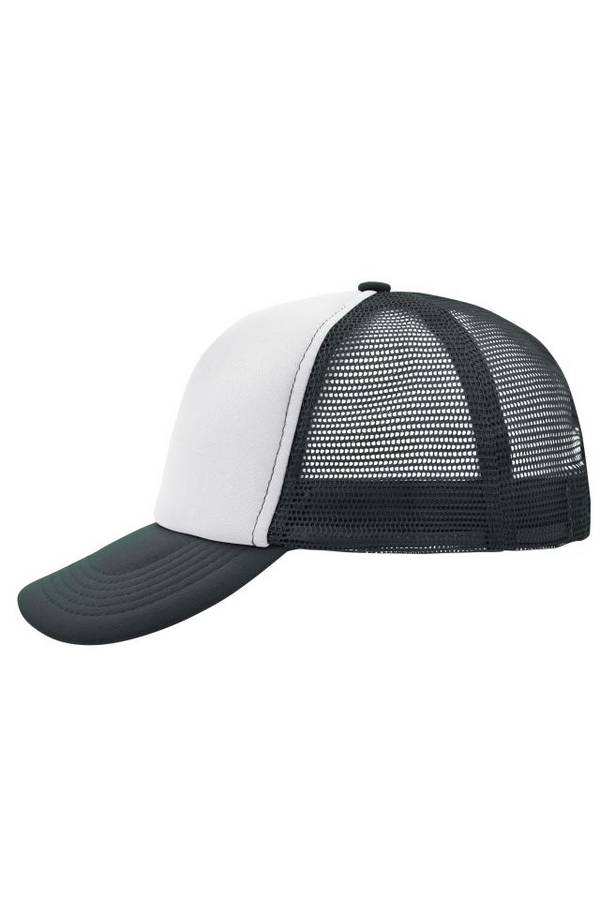 5 Panel Polyester Mesh Cap Trendiges 5 Panel Mesh Cap in zahlreichen Farbvarianten weiß/grau, Gr. one size