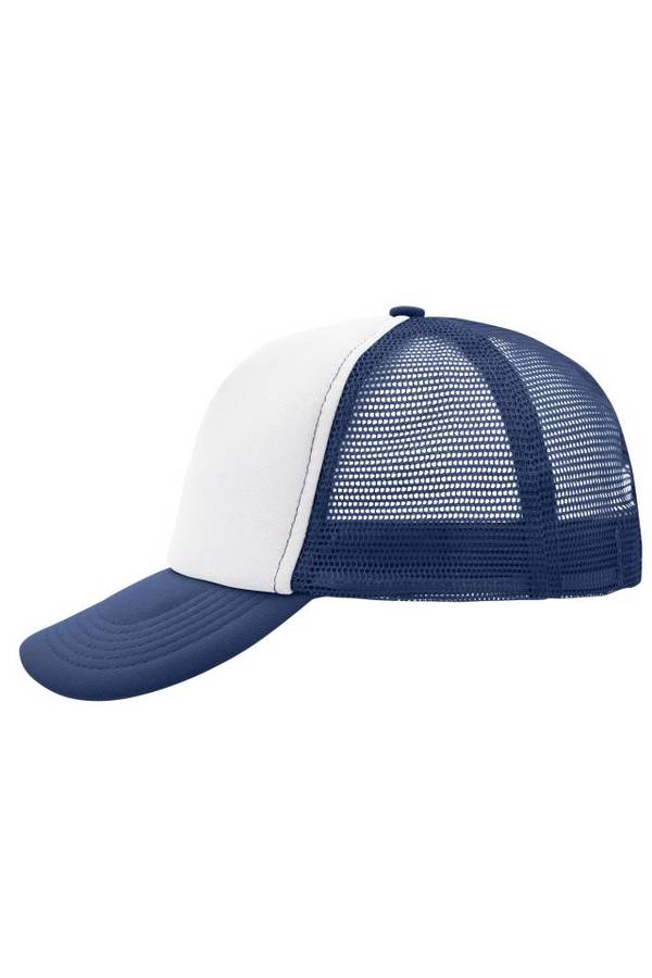 5 Panel Polyester Mesh Cap Trendiges 5 Panel Mesh Cap in zahlreichen Farbvarianten weiß/blau, Gr. one size
