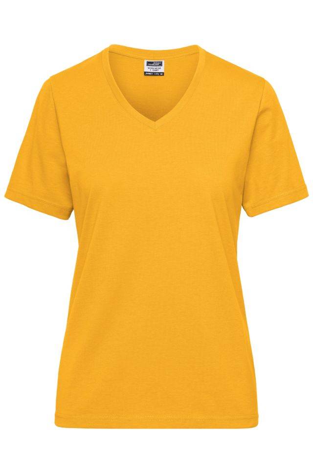 Ladies' BIO Workwear T-Shirt Strapazierfähiges und pflegeleichtes T-Shirt gelb, Gr. 4XL-0