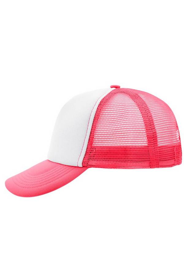 5 Panel Polyester Mesh Cap Trendiges 5 Panel Mesh Cap in zahlreichen Farbvarianten weiß/pink/neon, Gr. one size