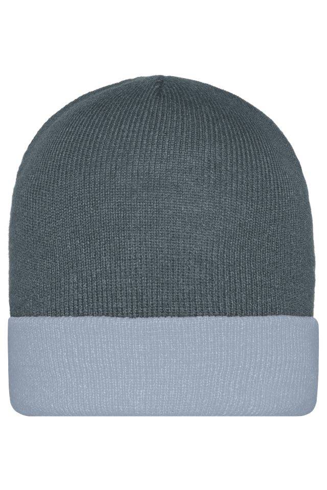 Knitted Cap Klassische Strickmütze mit Umschlag grau, Gr. one size-0