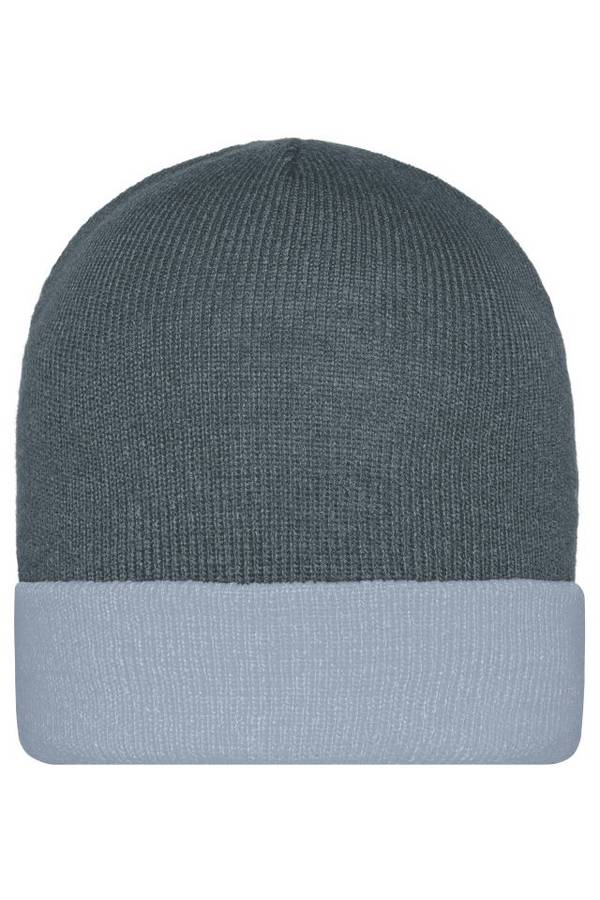 Knitted Cap Klassische Strickmütze mit Umschlag grau, Gr. one size