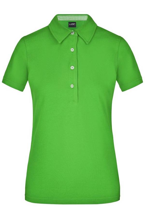 Ladies' Plain Polo Polo mit konfektioniertem Kragen grün/weiß, Gr. M