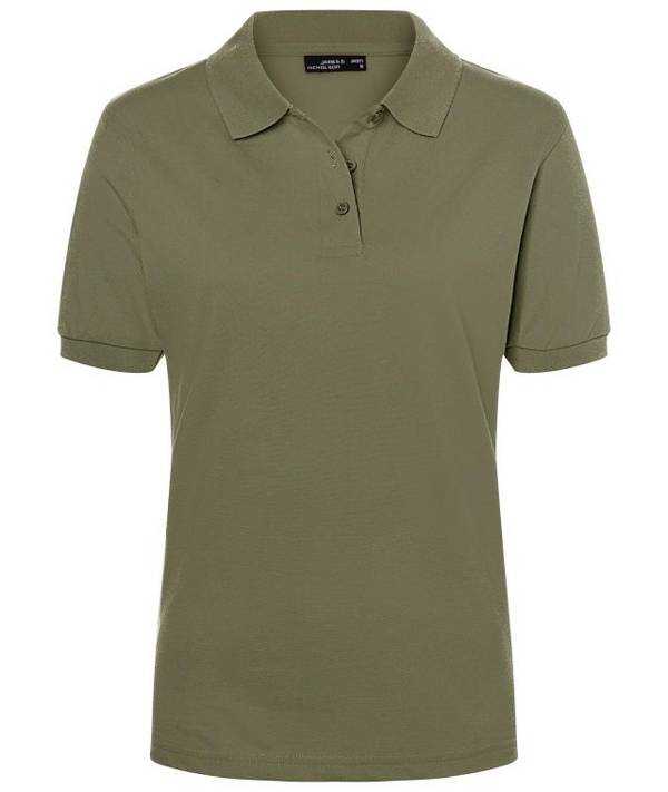 Classic Polo Ladies Hochwertiges Polohemd mit Armbündchen braun/grün/oliv, Gr. XXL
