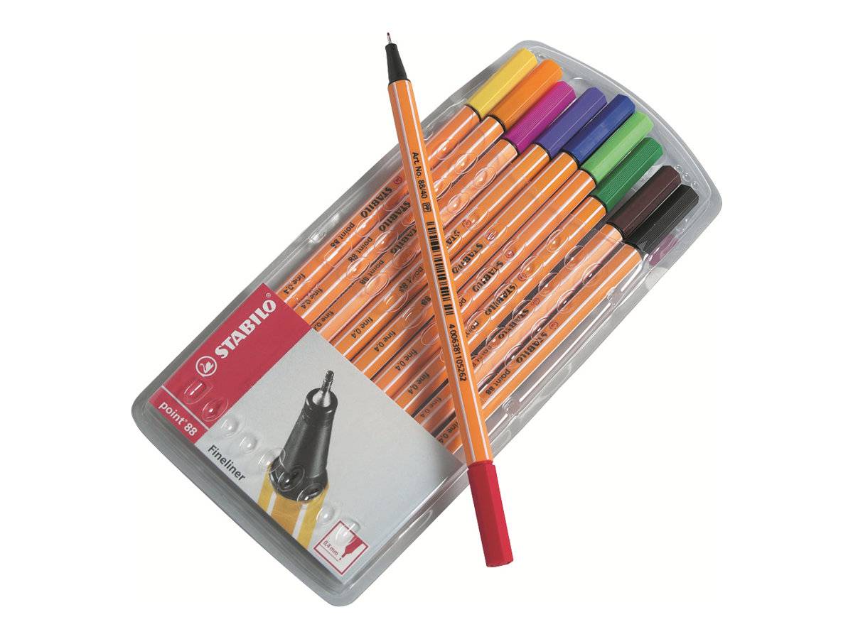 STABILO point 88 - Fineliner - gemischte Farben - 0.4 mm - fein (Packung mit 10)-2