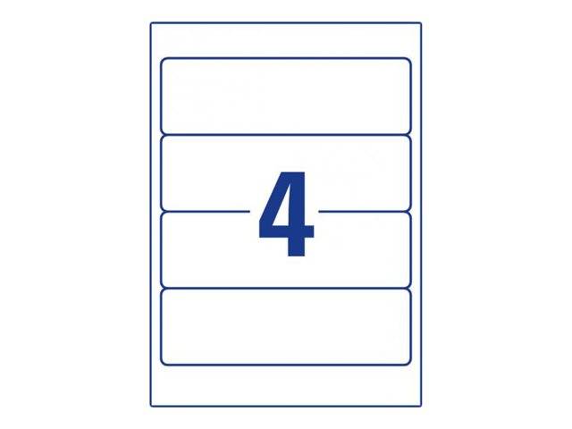 Avery Zweckform L4761 - Papier - entfernbarer Klebstoff - weiß - 61 x 192 mm 80 Etikett(en) (20 Bogen x 4)-1