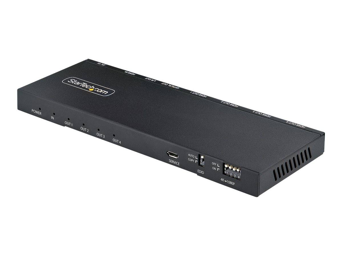 StarTech.com 4-Port HDMI Splitter, 4K 60Hz HDMI 2.0 Video, 1 In 4 Out HDMI Splitter, 4K HDMI Splitter w/Built-in Scaler,-2
