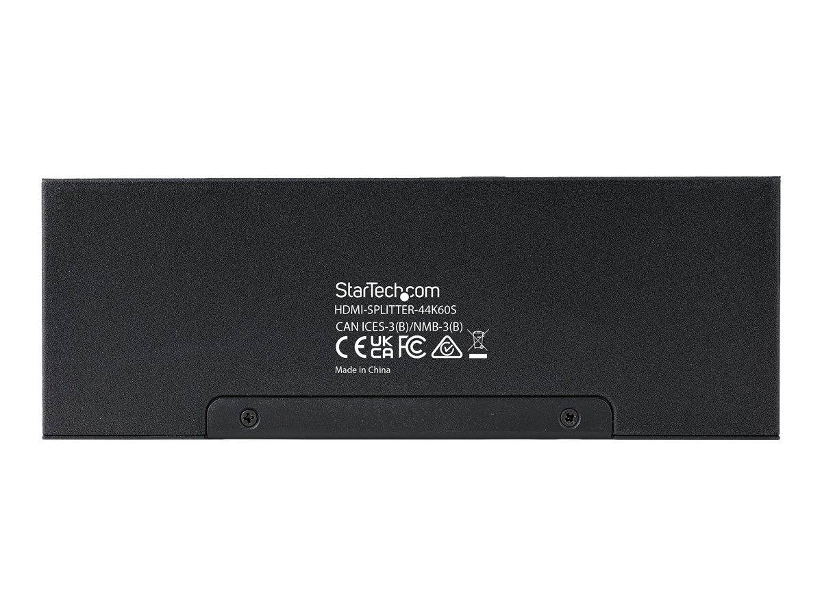 StarTech.com 4-Port HDMI Splitter, 4K 60Hz HDMI 2.0 Video, 1 In 4 Out HDMI Splitter, 4K HDMI Splitter w/Built-in Scaler,-4