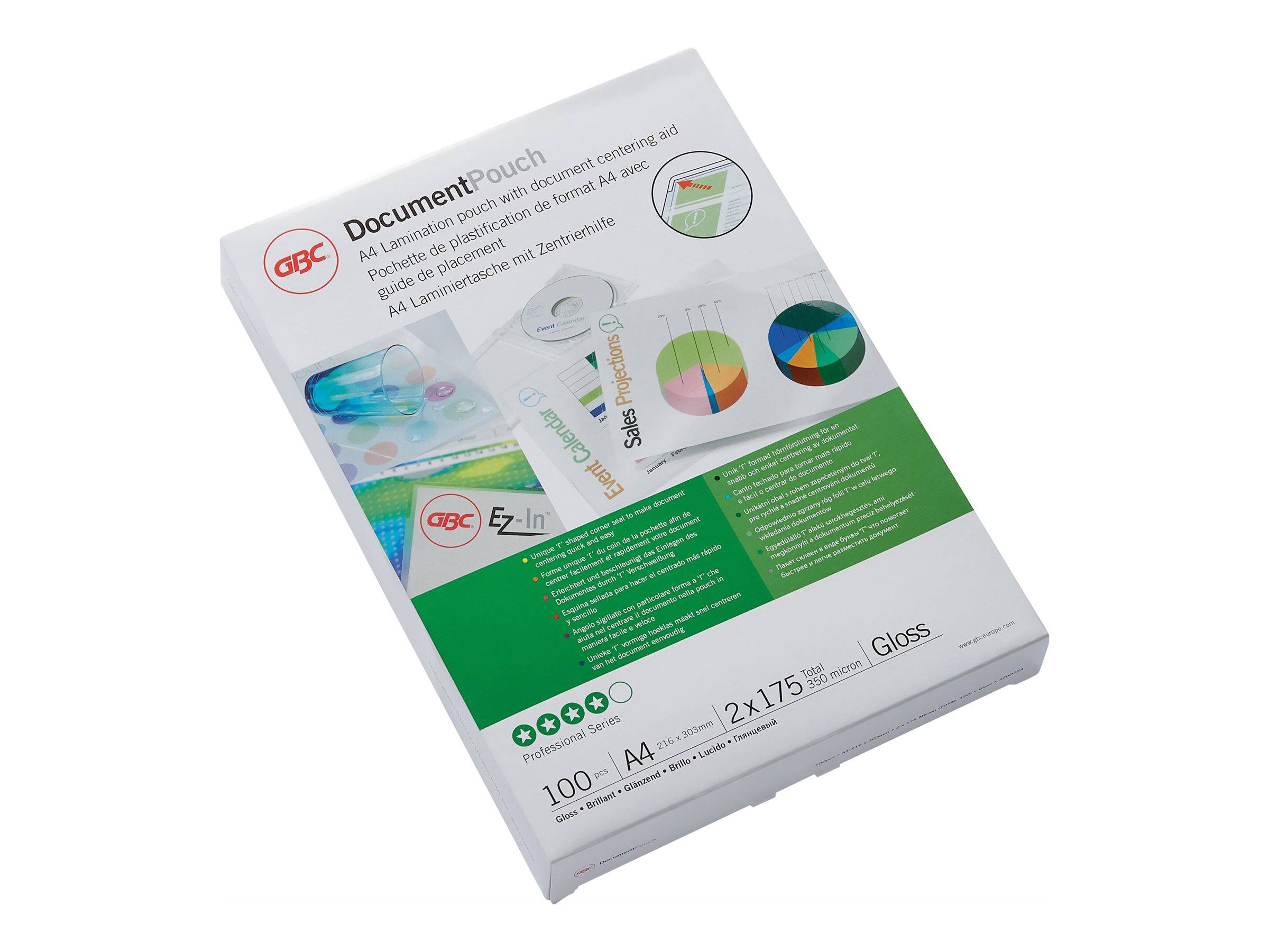 GBC Lam Pouch A4 2X175 mic Gloss - 100er-Pack - glänzend - A4 (210 x 297 mm)-0