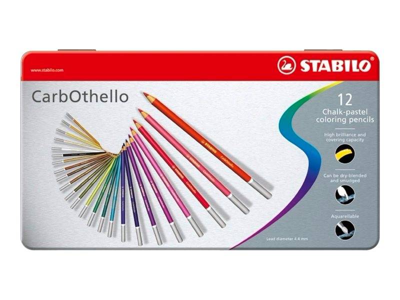 STABILO CarbOthello - Farbstift - kreidepastellfarben - gemischte Farben - 4.4 mm (Packung mit 12)-0