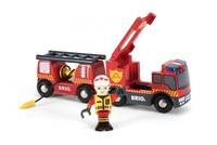 BRIO - Feuerwehr-Leiterfahrzeug mit Licht & Sound, Zug, Rescue, 0,3 Jahr(e), LR44, Schwarz, Rot-0