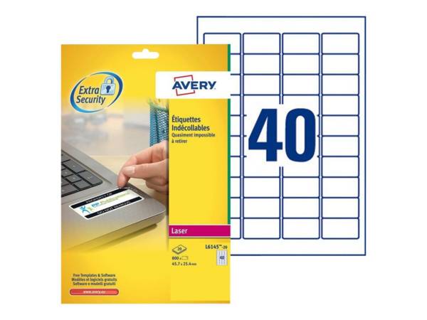 Avery-Zweckform 800 Abziehsichere Etiketten - 45,7x25,4 mm »L6145-20«