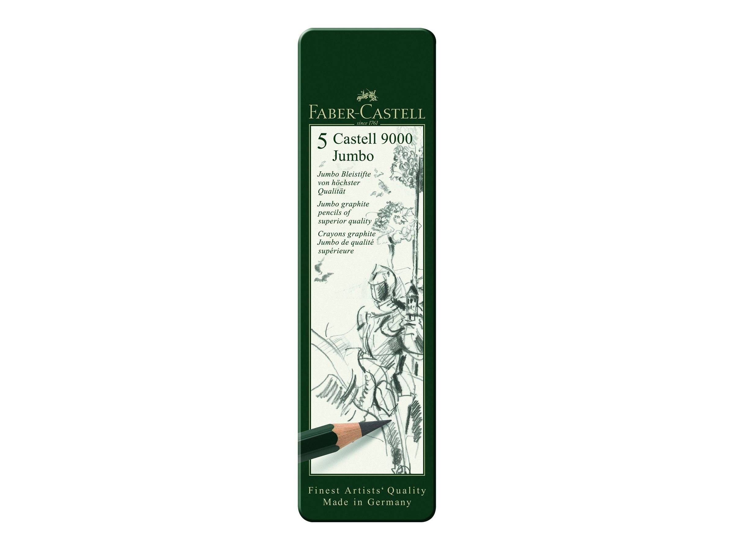 Faber-Castell Jumbo Castell 9000 - Bleistift - Grafit - 2B, 4B, 6B, 8B, HB - 5.3 mm (Packung mit 5)-1