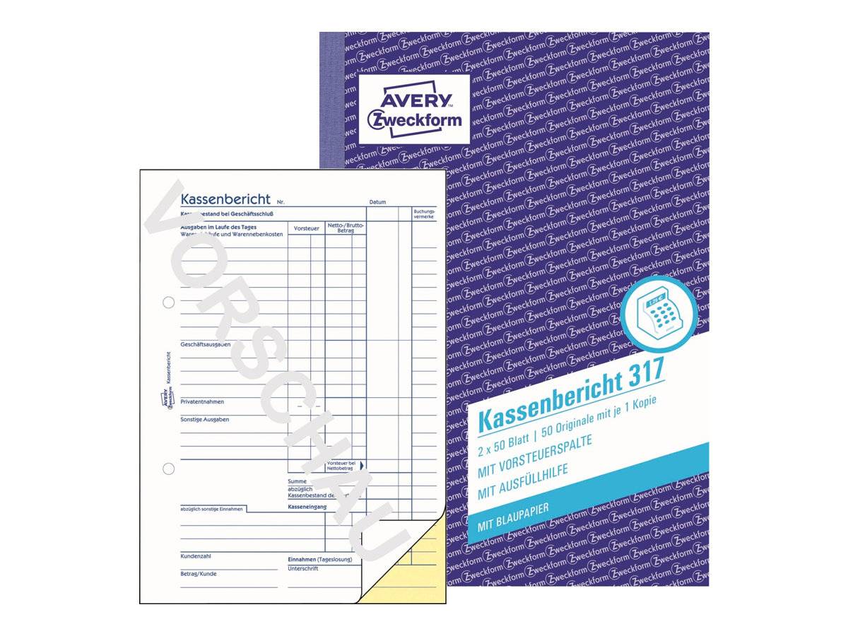 Avery Zweckform - Kassenbericht - 50 Blatt - A5-0