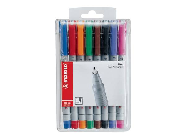 STABILO OHPen universal - Fineliner - nicht dauerhaft - für Overhead-Projektor-Folien - gemischte Farben - 0.7 mm - fein