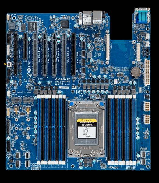 Gigabyte MZ32-AR0 - 1.0 - Motherboard - Erweitertes ATX - Socket SP3 - USB 3.0-4