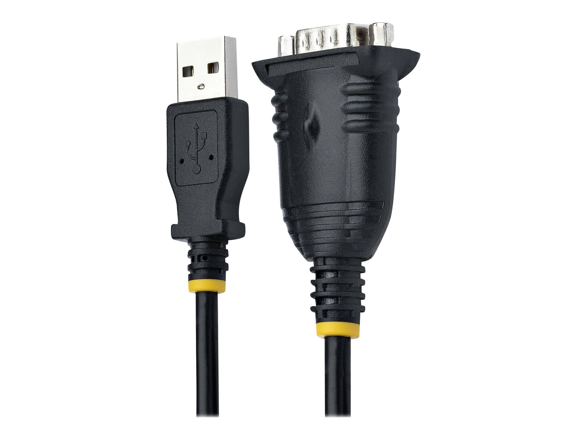 StarTech.com 3ft (1m) USB to Serial Cable, DB9 Male RS232 to USB Converter, USB to Serial Adapter for PLC/Printer/Scanne-1