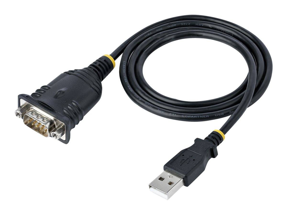 StarTech.com 3ft (1m) USB to Serial Cable, DB9 Male RS232 to USB Converter, USB to Serial Adapter for PLC/Printer/Scanne-2