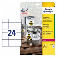 Avery Zweckform L4718 - Polyester - matt - permanenter Klebstoff - weiß - 70 x 37 mm 480 Etikett(en) (20 Bogen x 24)-1