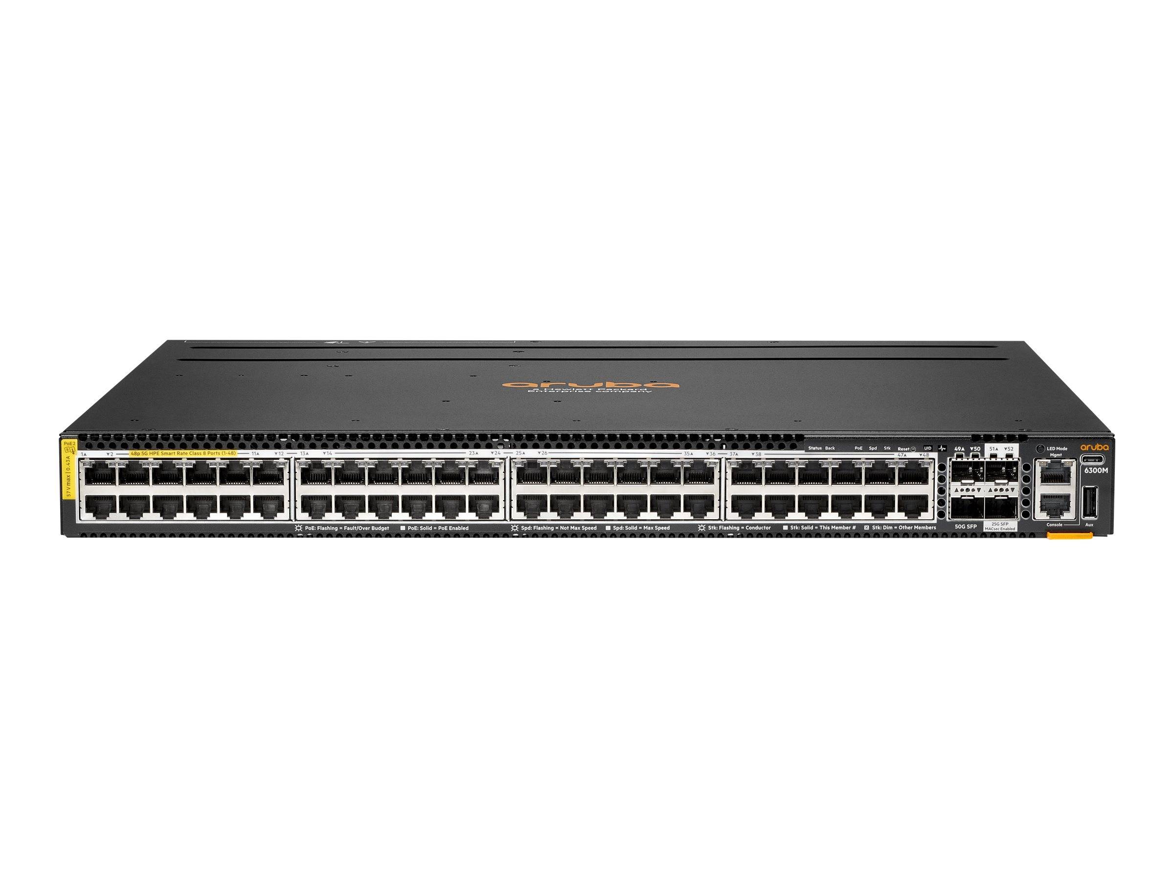 HPE Aruba 6300M - Switch - L3 - managed - 48 x 100/1000/2.5G/5G (PoE++)-0