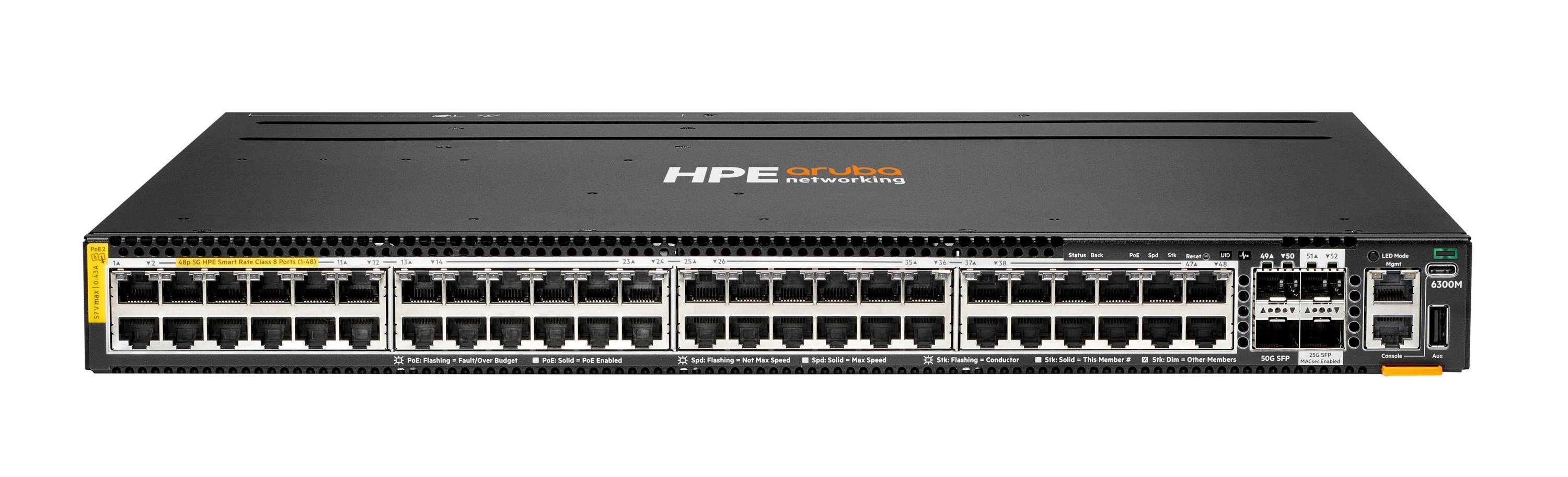 HPE Aruba 6300M - Switch - L3 - managed - 48 x 100/1000/2.5G/5G (PoE++)-1
