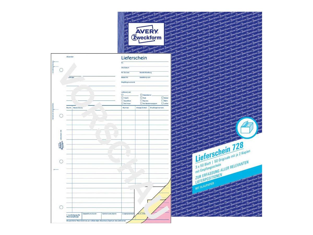 Avery Zweckform - Lieferliste - 50 Blatt - A4-0