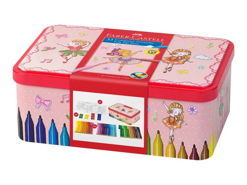 Faber-Castell CONNECTOR Ballerina - Filzstift - ausgewählte leuchtende Farben (Packung mit 33)-1