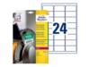 Avery Zweckform - Polyethylen (PE) - matt - permanenter Klebstoff - weiß - 63.5 x 33.9 mm 240 Etikett(en) (10 Bogen x 24