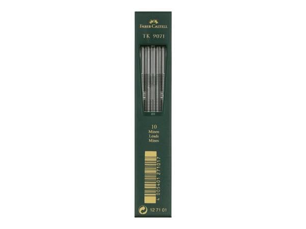 Faber-Castell TK 9071 - Bleistiftmine - B - Intense Black - 2 mm (Packung mit 10)