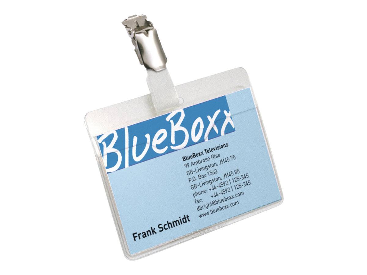 DURABLE - Namensschildhalterung - für 90 x 60 mm - Clip - durchsichtig (Packung mit 5)-0