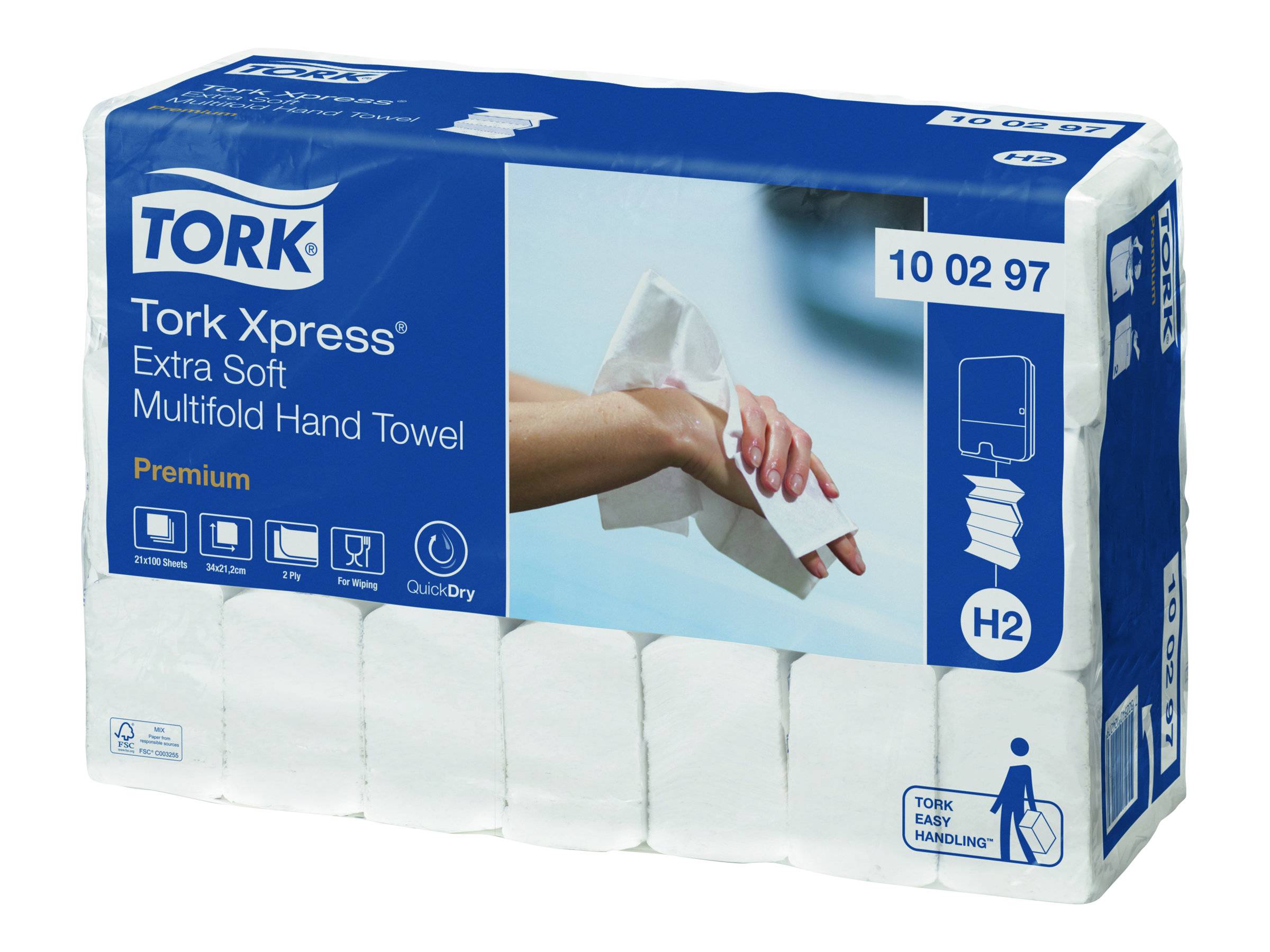 Tork Premium H2 - Papiertücher - 296 g - 100 Blätter-1