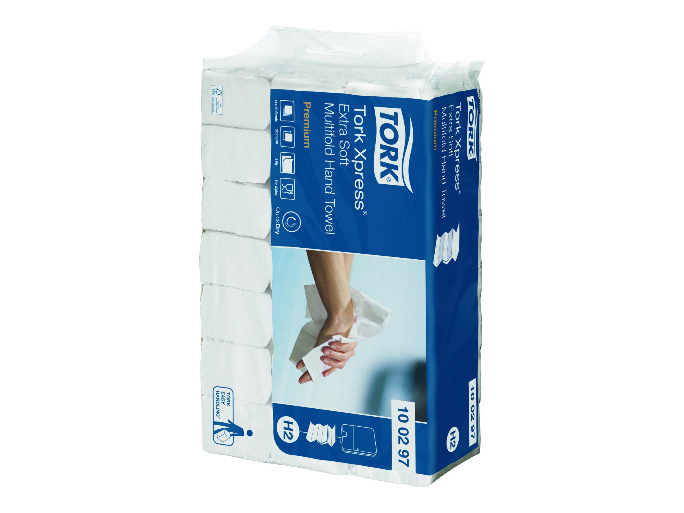 Tork Premium H2 - Papiertücher - 296 g - 100 Blätter-2
