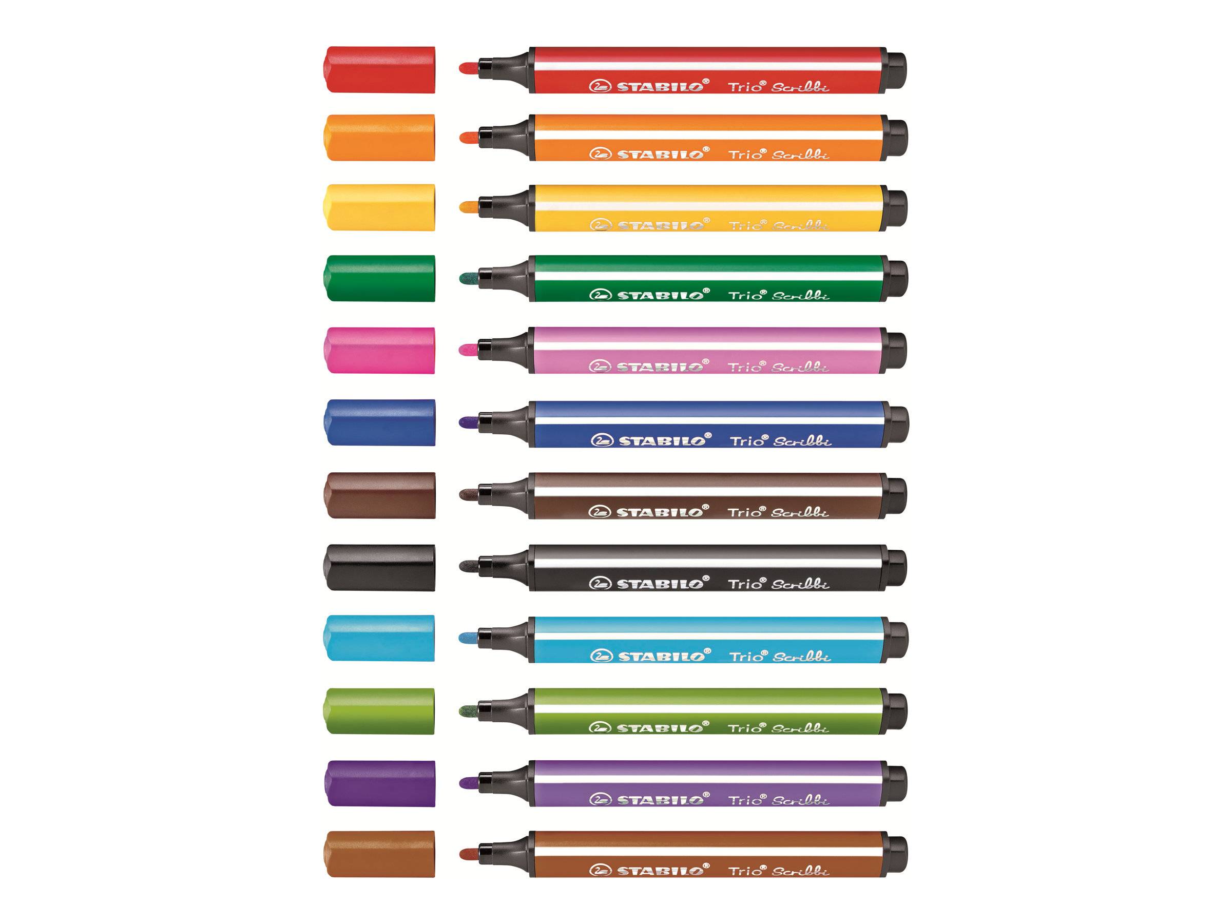 STABILO Trio Scribbi - Filzstift - gemischte Farben - 1.5-2 mm - groß (Packung mit 12)-0