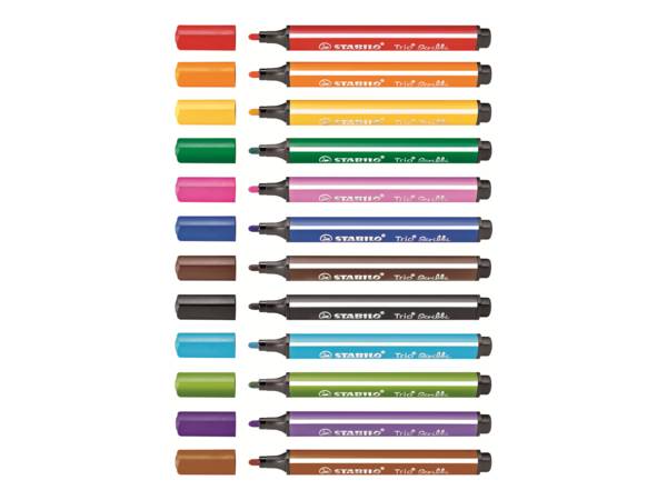 STABILO Trio Scribbi - Filzstift - gemischte Farben - 1.5-2 mm - groß (Packung mit 12)