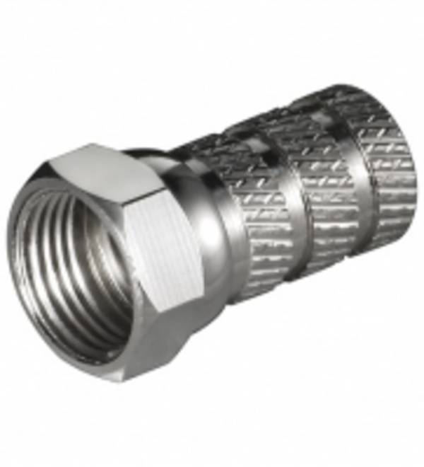 Goobay Aufdreh-F-Stecker 5,2 mm Kupfer-Nickel, breite Mutter Kupfer