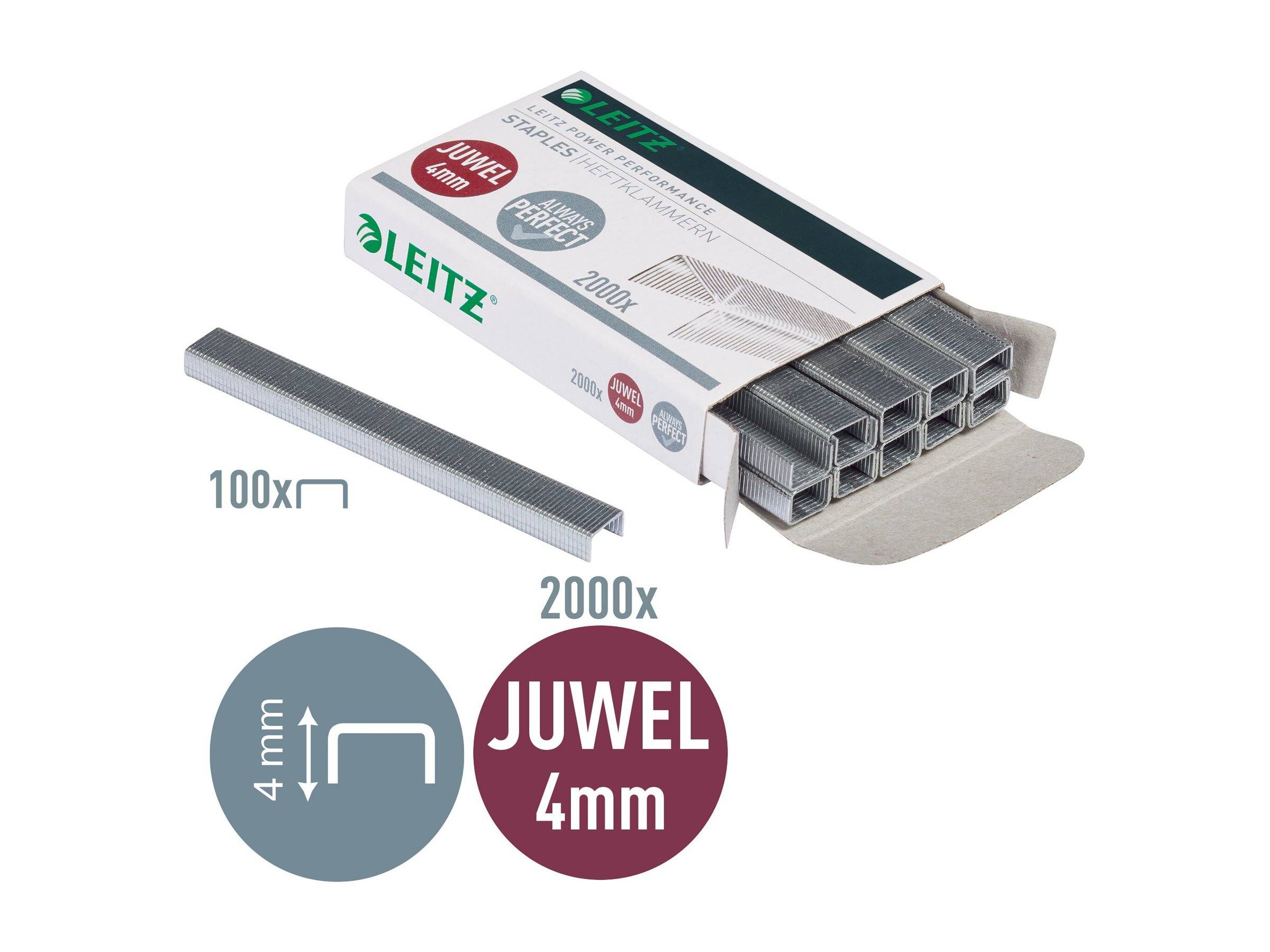 ESSELTE LEITZ - Leitz Juwel - Heftklammern - 4 mm - Verzinkter Stahl-0