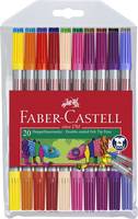 Faber-Castell - Duo-Fasermaler - permanent - leuchtende Farben - wasserbasierte Tinte - fein (Packung mit 20)-1