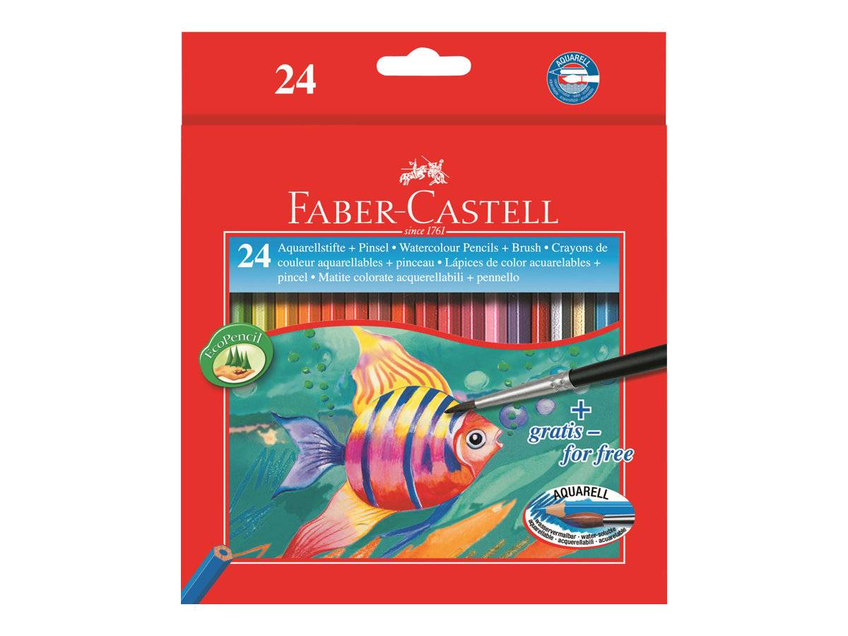 Faber-Castell - Pinsel- und Farbstift-Set - Aquarell (Packung mit 24)-0