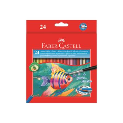 Faber-Castell - Pinsel- und Farbstift-Set - Aquarell (Packung mit 24)-0