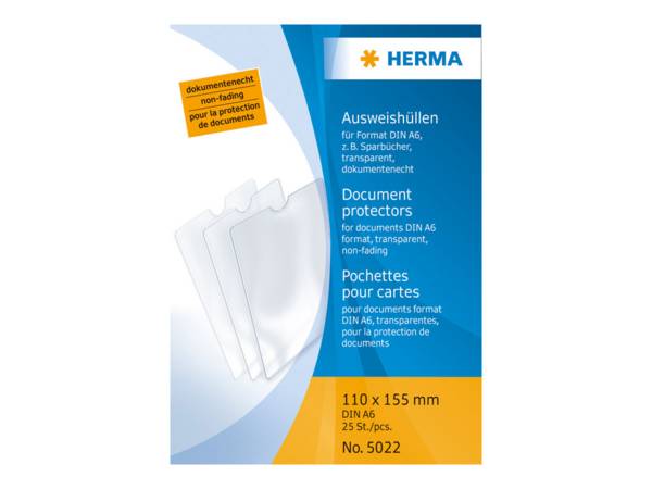 HERMA - Schutzhülle - für A6 - durchsichtig (Packung mit 25)