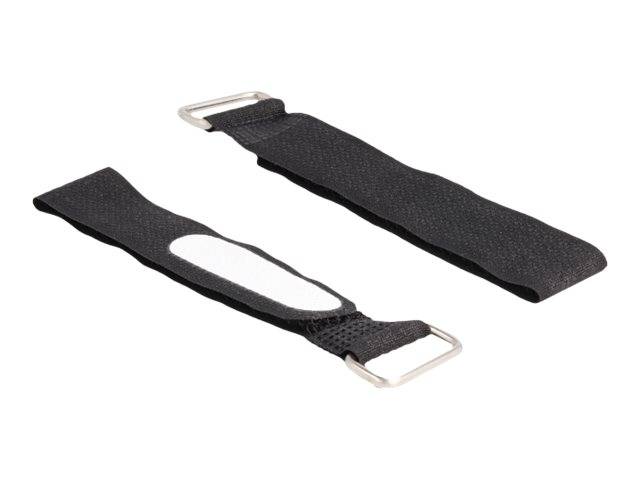 Delock - Kabelbinder - Klettverschluss, mit Schlaufe und Beschriftungsfeld - 20.3 cm - Schwarz (Packung mit 5)-0