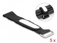 Delock - Kabelbinder - Klettverschluss, mit Schlaufe und Beschriftungsfeld - 20.3 cm - Schwarz (Packung mit 5)-1