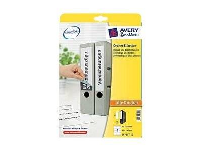 Avery Zweckform L4761 - Hochweiß - 192 x 61 mm 40 Etikett(en) (10 Bogen x 4)-0