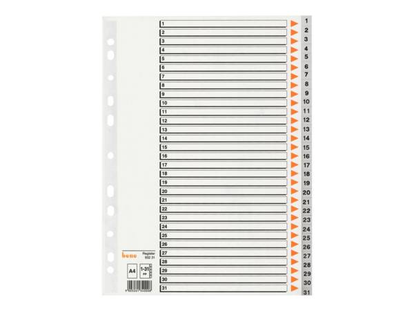 ESSELTE LEITZ - bene - Trennelement - 31 Teile - vorgedruckt: 1-31