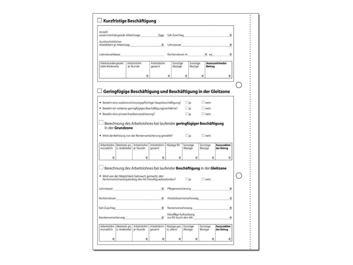 Sigel - Lohnbuchabrechnung für Minijobs - 50 Blatt-1